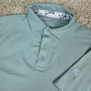 Swannies Golf Mens Medium Solid Gray Performance Stretch Polo Short Sleeve